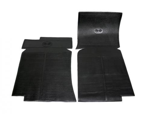 Corvette Rubber Floor Mats, Black, 1968-1982