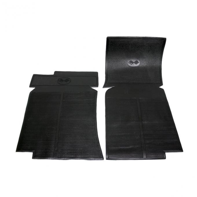 Corvette Rubber Floor Mats, Black, 1968-1982