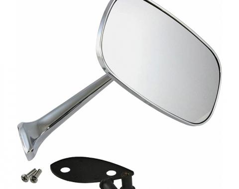 Corvette Outside Mirror, Chrome, Right With Mounting Kit 1975-1979