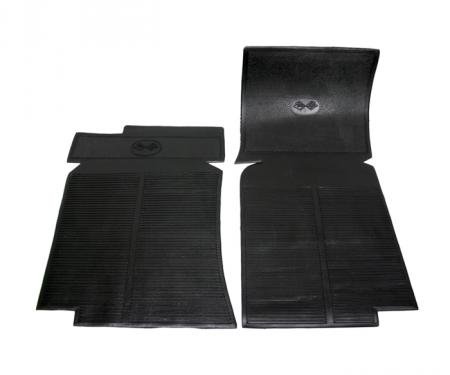 Corvette Rubber Floor Mats, Black, 1968-1982