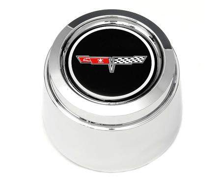 Corvette Wheel Center Cap, Chrome, With Emblem, For Cars With Aluminum Wheels, 1980-1981