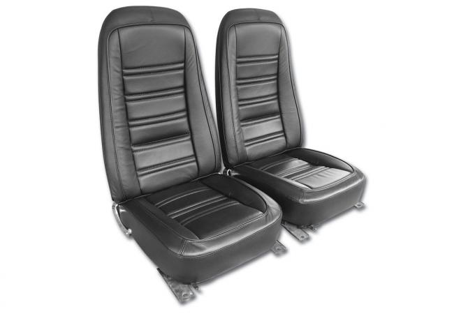 Corvette America 1976-1978 Chevrolet Corvette Mounted Seats, Black Leather Vinyl 419720M