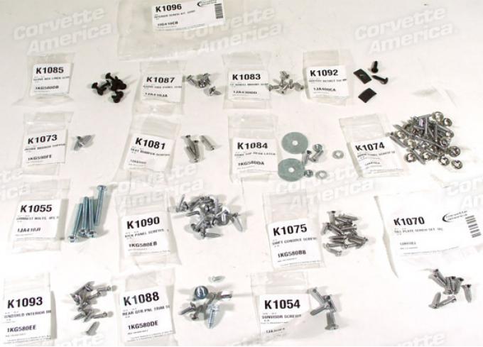 Corvette Interior Screw Kit, Convertible, 1963