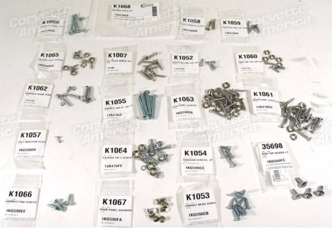 Corvette Interior Screw Kit, 1961-1962