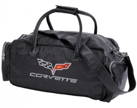 Corvette Black Duffle Bag, with C6 Logo, 24"