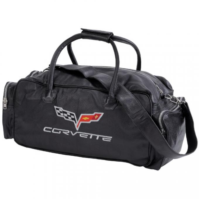 Corvette Black Duffle Bag, with C6 Logo, 24"