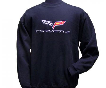 Sweatshirt, Black C6 Crew