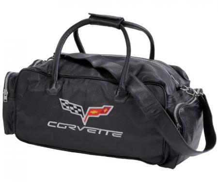 Corvette Black Duffle Bag, with C6 Logo, 24"