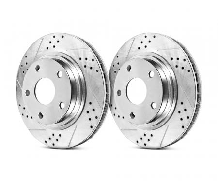 Corvette Front Brake Rotor, Power Stop, Extreme Performance Drilled & Slotted, Z06, 2006-2013