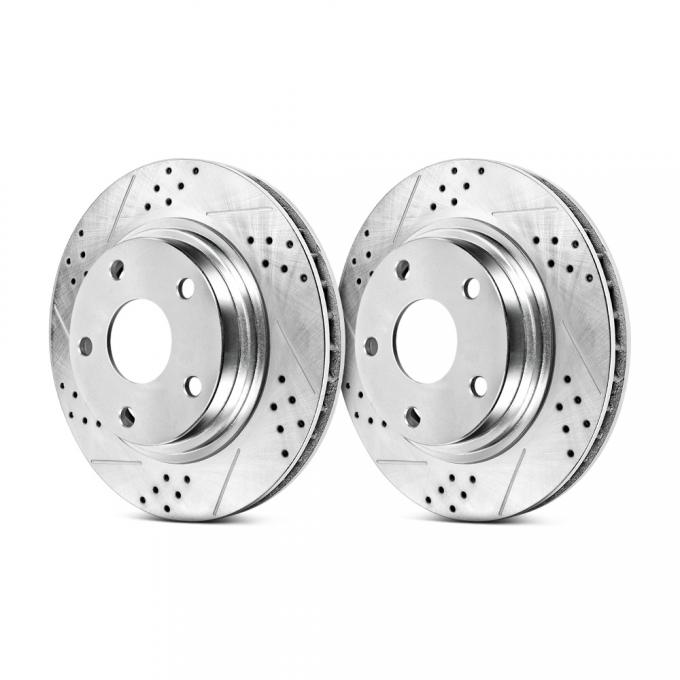 Corvette Front Brake Rotor, Power Stop, Extreme Performance Drilled & Slotted, Z06, 2006-2013