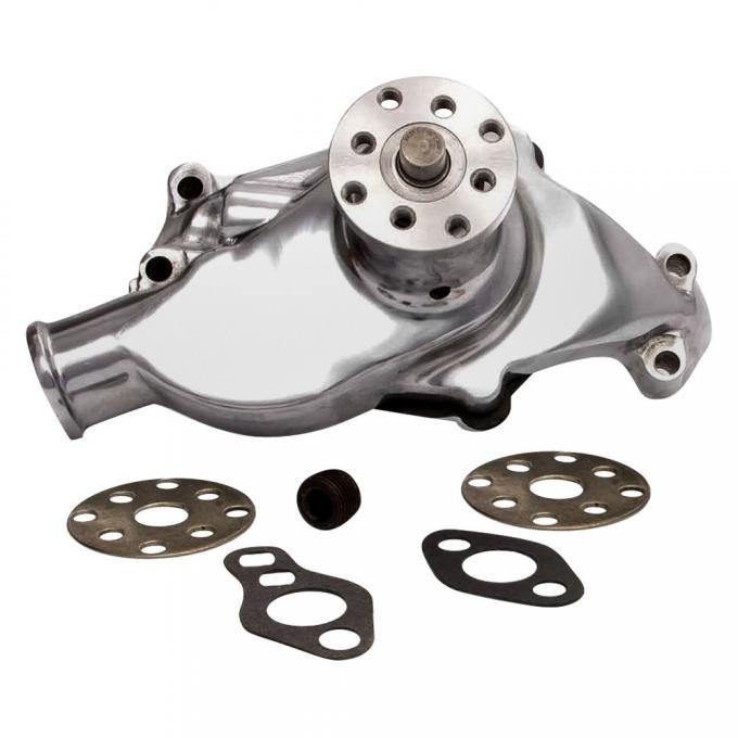 Corvette Water Pump Small Block, Polished Aluminum, 1966-1970