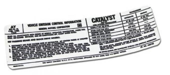 Corvette Decal, Emission L48, 1977