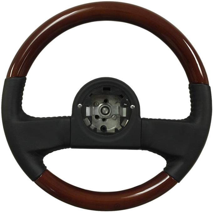 Auto Pro USA 1984-1989 Chevrolet Corvette VSW Steering Wheel OE Series, Mahogany Finish, Black Leather ST1030