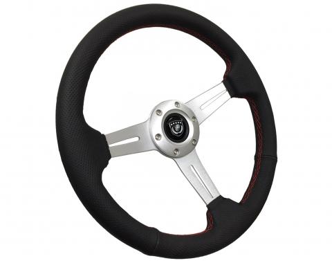 Auto Pro USA VSW S6 Sport Leather Steering Wheel ST3587BLK-RED