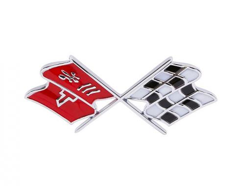 Trim Parts 68-72 Corvette Front X-Flag Emblem, Each 5955