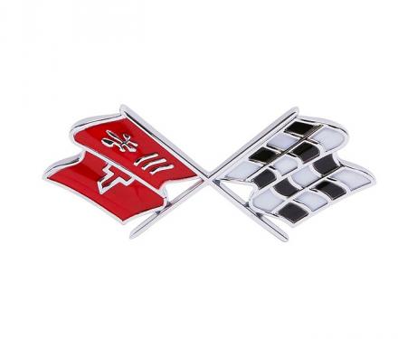 Trim Parts 68-72 Corvette Front X-Flag Emblem, Each 5955