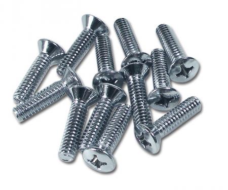 Corvette Seat Side Chrome Screws, 12 Piece, 1963-1967