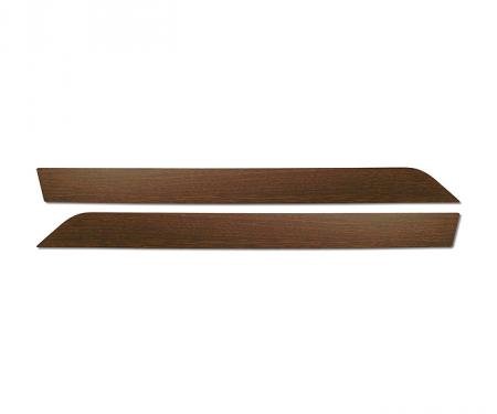 Corvette Door Panel Molding Inserts, Dark Walnut, For Deluxe Door Panels, 1970-1975