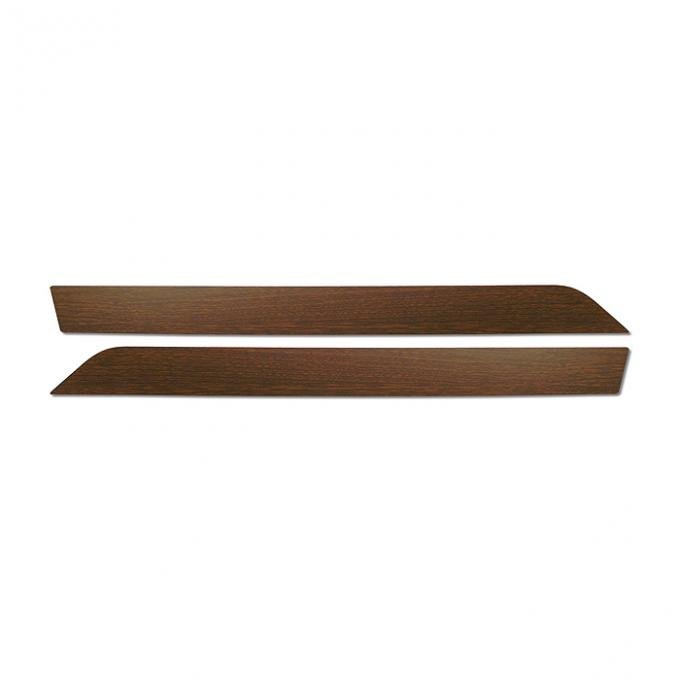 Corvette Door Panel Molding Inserts, Dark Walnut, For Deluxe Door Panels, 1970-1975