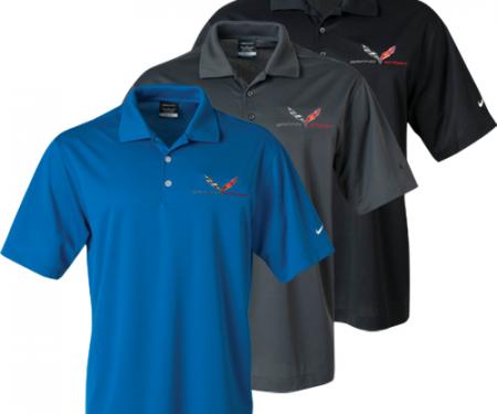 Corvette C7  Polo Shirt, Men's, Nike Dri-Fit, Grand Sport Emblem