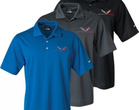 Corvette C7  Polo Shirt, Men's, Nike Dri-Fit, Grand Sport Emblem