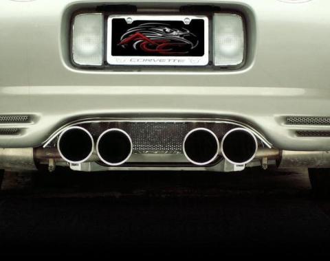 American Car Craft 1997-2004 C5/Z06 Corvette - Exhaust Filler Panel for Stock Exhaust, Perforated Stainless Steel 032005