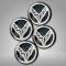 American Car Craft 2020-2024 C8 Corvette Coupe - Cap Cover Set 4pc Carbon Fiber Inserts with Stainless Crossed Flags Logo, Polished/Brushed Finish 883049