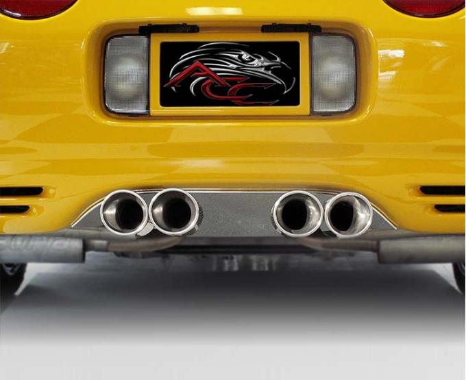 American Car Craft 1997-2004 C5/Z06 Corvette - Exhaust Filler Panel for Borla Stinger Quad Oval Tips, Polished Stainless 032008