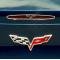 American Car Craft 2005-2013 C6 Corvette - 5th Brake Light Trim Crossed Flags Style, Polished Stainless Steel 042115