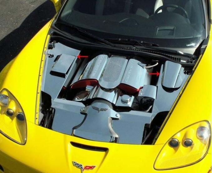 American Car Craft 2006-2013 Corvette Z06 only - Inner Fender Covers Polished 4Pc, Polished Stainless Steel 043018