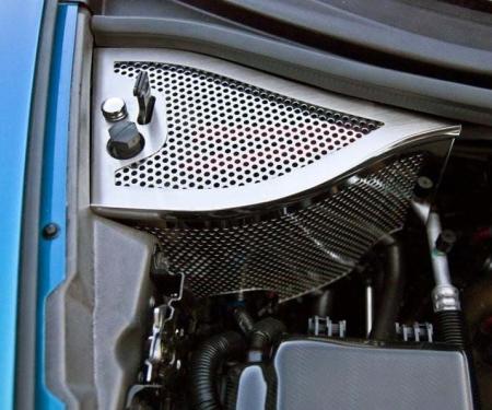 American Car Craft 2006-2013 Z06/GS/C6 Corvette - Dry Sump Oil Tank Cover, Stainless Steel (Perforated Stainless Steel) 043094