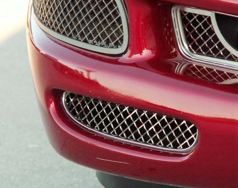 American Car Craft 1997-2004 C5/Z06 Corvette - Front Brake Vent Grilles Laser Mesh 2Pc, Polished Stainless Steel 032023