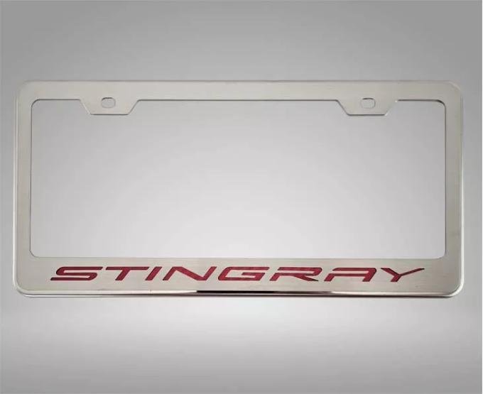 American Car Craft 2020-2024 C8 Corvette - STINGRAY Style License Plate Frame, Choose Color Inlay 882018