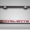 American Car Craft Corvette C7 Stingray - License Plate Frame CORVETTE Lettering, Black Base with Brushed Top Plate, Choose Color 052083