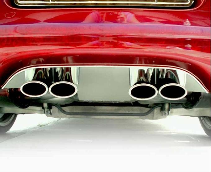 American Car Craft 1997-2004 C5 Corvette - Exhaust Filler Panel for Stock Exhaust, Polished Stainless Steel 032001