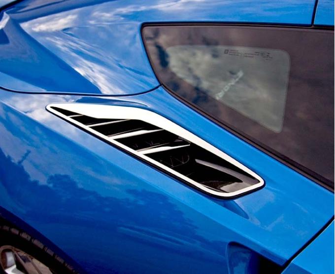 American Car Craft 2014-2019 C7 Corvette Stingray - Rear Quarter Vent Set Z06 Style 10Pc, Polished Stainless Steel 052059