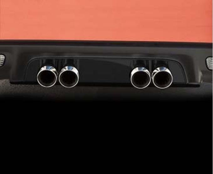 American Car Craft 2005-2013 C6 Corvette - Exhaust Filler Panel, Stock Exhaust, Blakk Stealth Stainless 042103