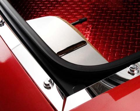 American Car Craft 1997-2004 C5 Coupe only - Corvette Rear Hatch Catch Plate 2Pc, Brushed Stainless Steel 031040