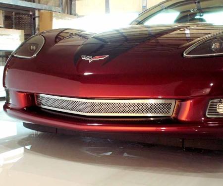 American Car Craft 2005-2013 C6 Corvette - Laser Mesh Front Grille, Polished Stainless Steel 042041