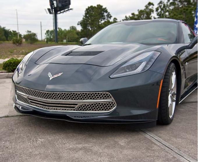 American Car Craft 2014-2019 C7/Z51 Corvette Stingray - Retro Matrix Series Front Grille 3Pc, Stainless Steel 052072
