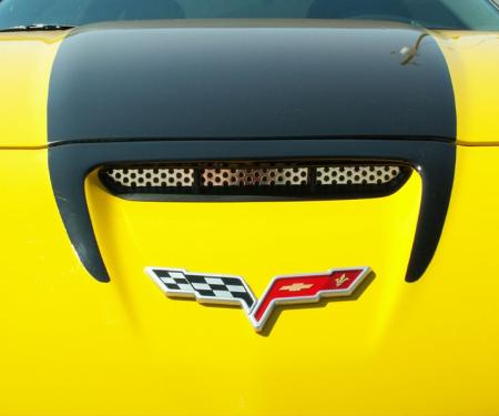 American Car Craft 2006-2013 Z06/GS/ZR1/C6 Corvette - Perforated Hood Vent Grilles, Polished Stainless Steel 042056