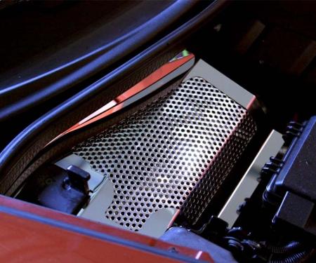American Car Craft 2008-2013 C6 Corvette - Battery Cover Perforated (08-13 only), Polished Stainless Steel 043061