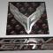 American Car Craft 2020-2024 C8 Corvette - Stainless Hood Panel Badge Flag Logo and Corvette Font Style, Stainless Steel 883052