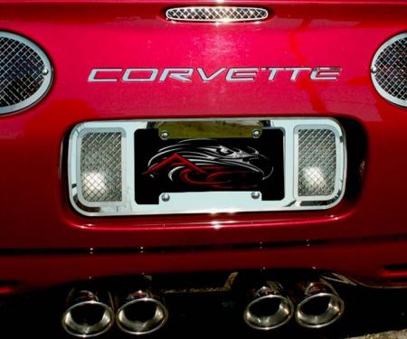 American Car Craft 1997-2004 C5/Z06 Corvette - Tag-Back Laser Mesh 1Pc, Polished Stainless Steel 032026