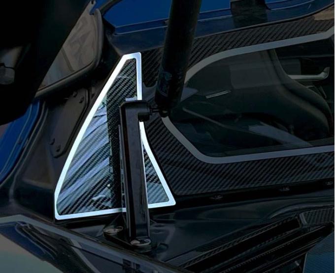 American Car Craft 2020-2024 C8 Corvette Coupe Rear Window Accent, Carbon Fiber with Brushed Trim 883044