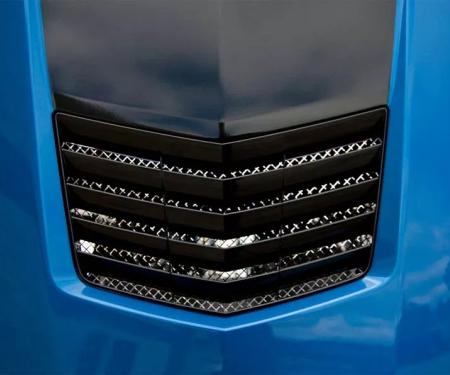 American Car Craft 2014-2019 Corvette C7 - Hood Vent Grille Laser Mesh, Polished Stainless Steel 053012