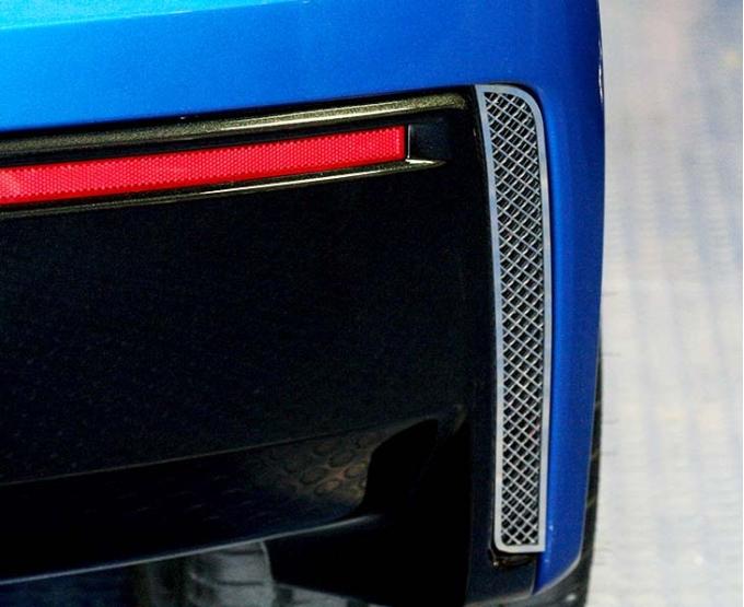 American Car Craft 2014-2019 C7 Corvette Stingray - Rear Valance Laser Mesh Vent Grilles 2Pc, Stainless Steel, Choose Finish 052003