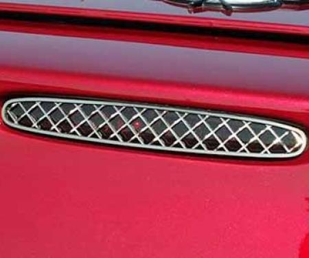 American Car Craft 1997-2004 C5/Z06 Corvette - 5th Brake Light Grille Laser Mesh 1Pc, Polished Stainless 032028