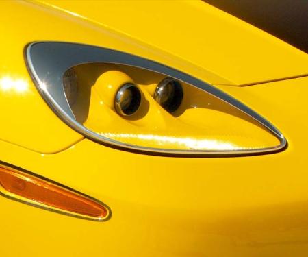 American Car Craft 2005-2013 C6 Corvette - Headlight Eyebrow Kit 2Pc, Chrome-Plated ABS 042032