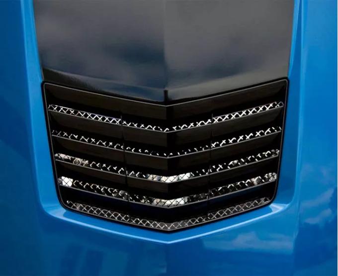 American Car Craft 2014-2019 Corvette C7 - Hood Vent Grille Laser Mesh, Polished Stainless Steel 053012